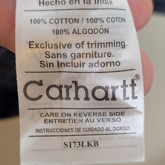 CARHARTT Mens Blue Button Down Plaid Shirt Long Sleeve Large - Picture 5 of 5